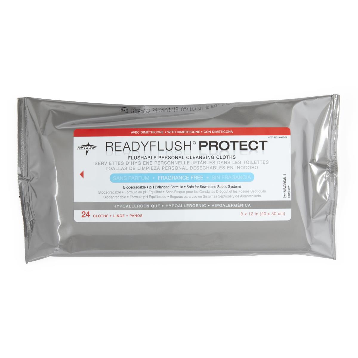 Wipe, Readyflush, Protect, Dimeth, 24/Pk MSC263811H