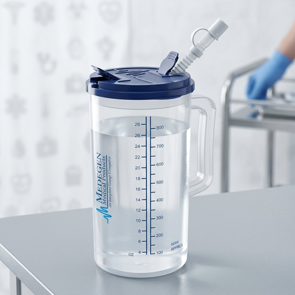 MediChoice Patient Mug, Graduated, Clear Plastic, 32 Ounce, 1 Each