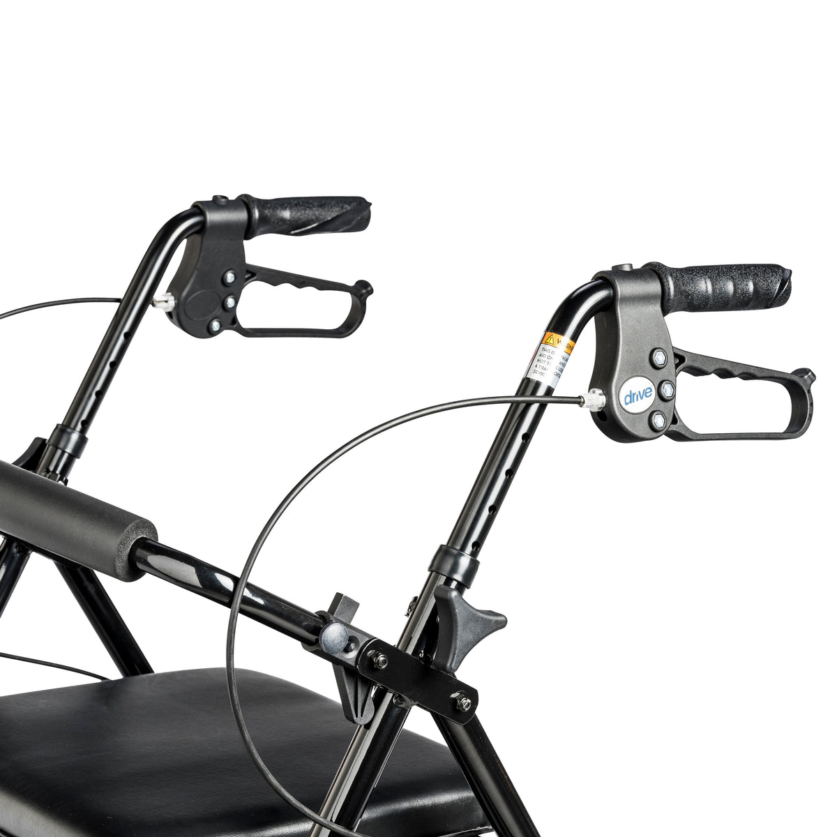 Rollator Rolling Walker with 6" Wheels, Fold Up Removable Back Support and Padded Seat, Black