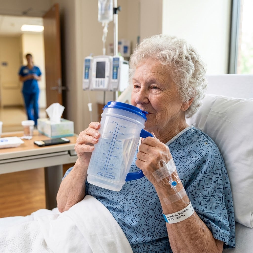 MediChoice Patient Mug, Graduated, Clear Plastic, 32 Ounce, 1 Each