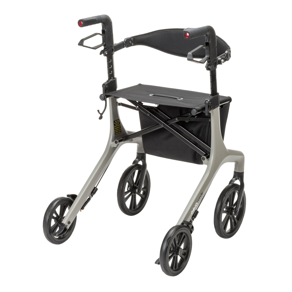AeroWalk Ultra-Lite Rollator Rolling Walker, Grey