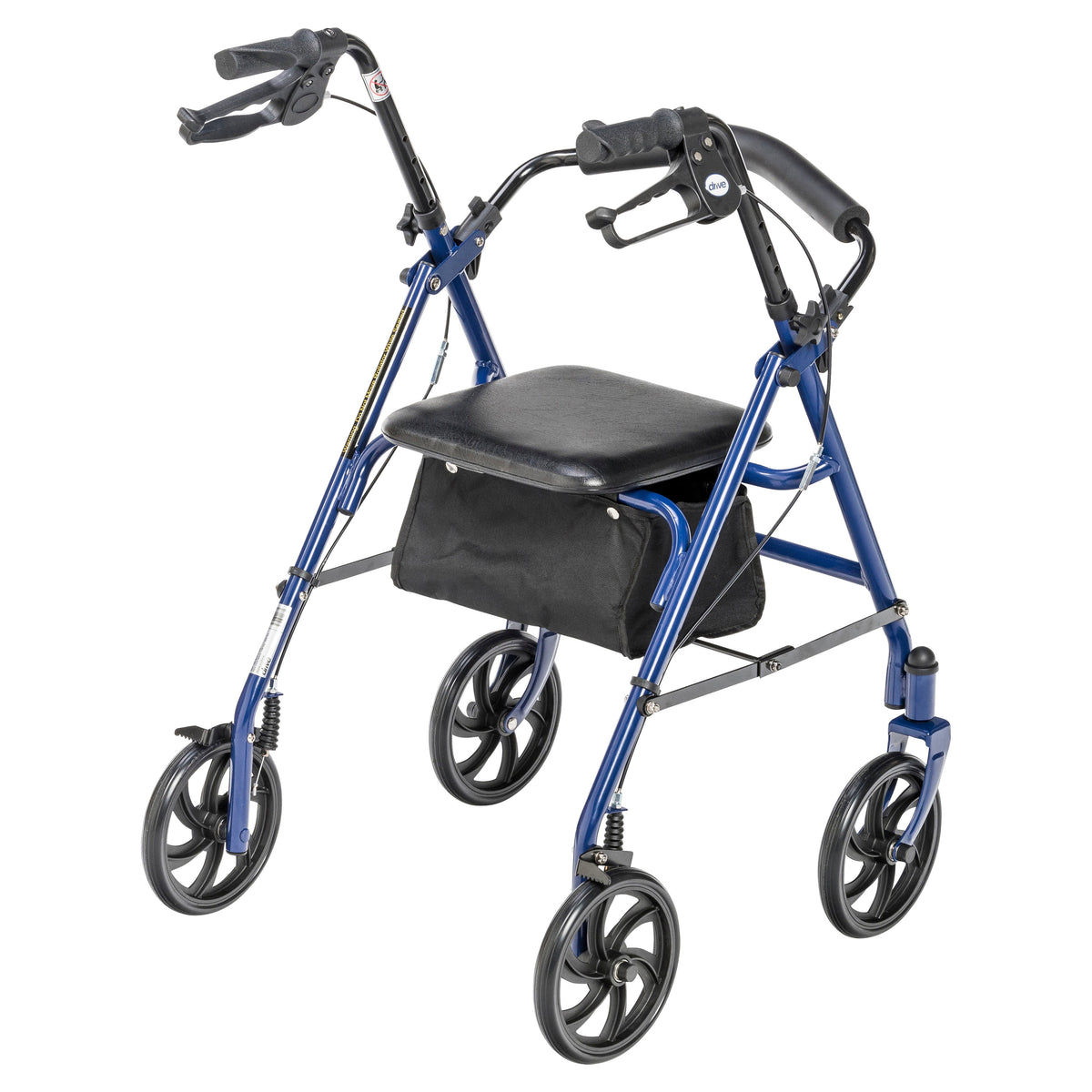 Four Wheel Rollator Rolling Walker with Fold Up Removable Back Support, Blue