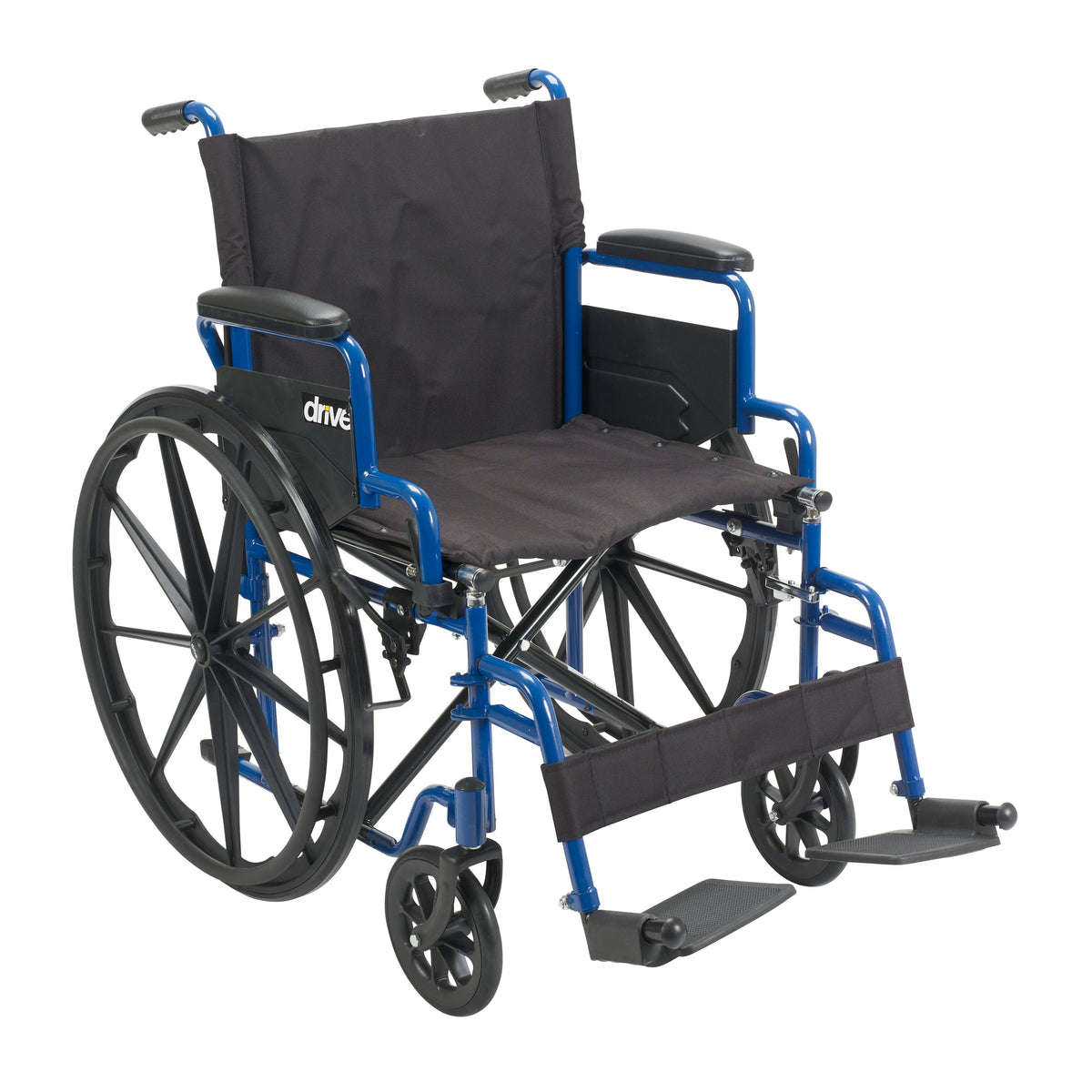 Blue Streak Wheelchair with Flip Back Desk Arms, 20" Seat, Swing-Away Footrests