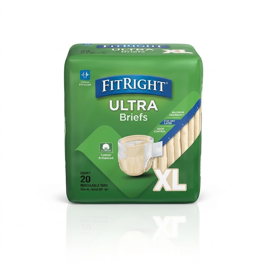 FitRight Ultra Brief, Clothlike, XLG, 56"-64" (80/CS)  FITULTRAXLGZ