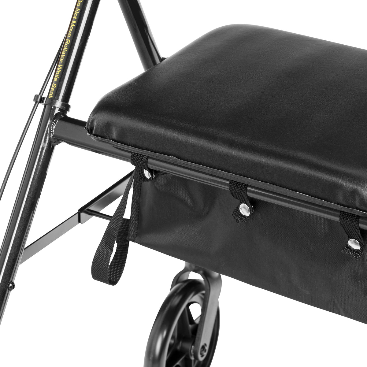 Rollator Rolling Walker with 6" Wheels, Fold Up Removable Back Support and Padded Seat, Black