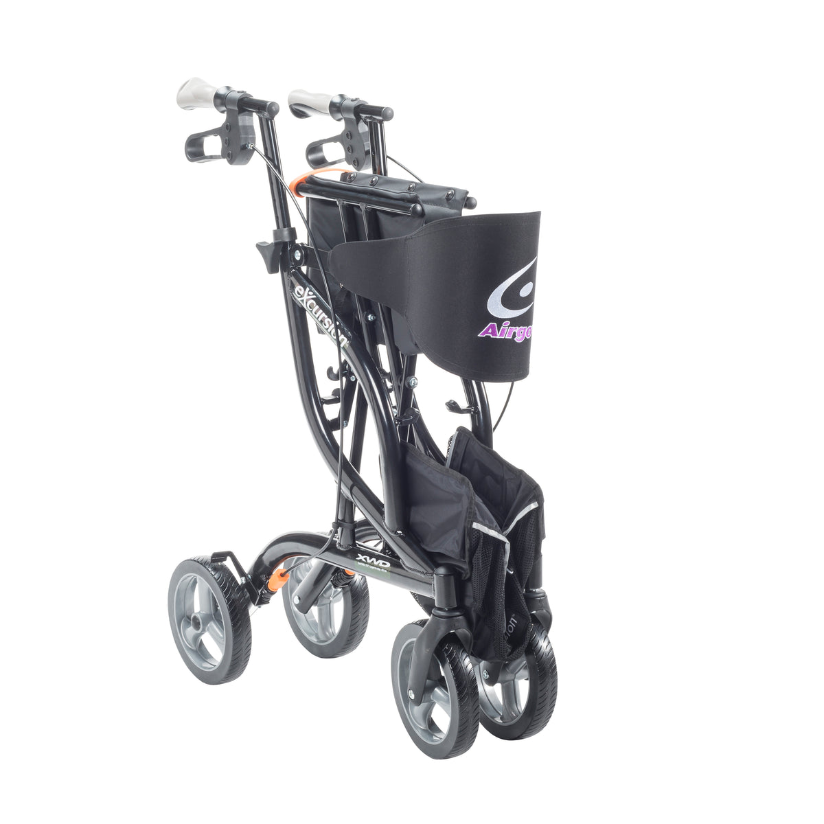 eXcursion XWD Heavy Duty Rollator Rolling Walker, Pearl Black