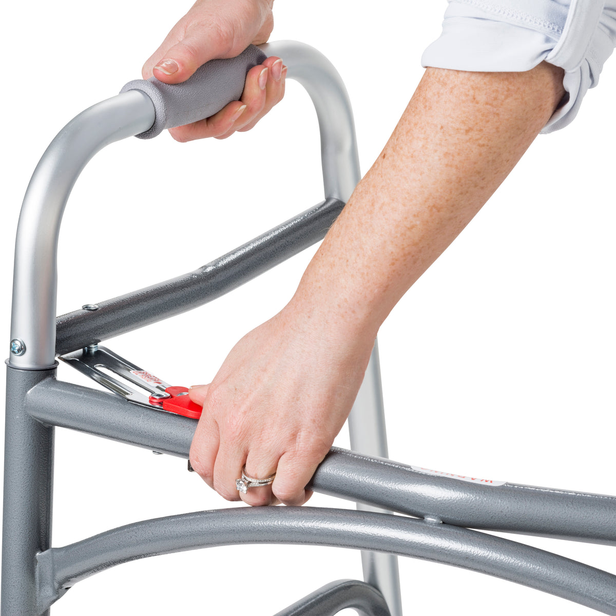 Heavy Duty Bariatric Two Button Walker with Wheels