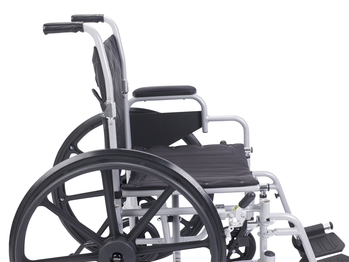 Poly Fly Light Weight Transport Chair Wheelchair with Swing away Footrests, 18" Seat