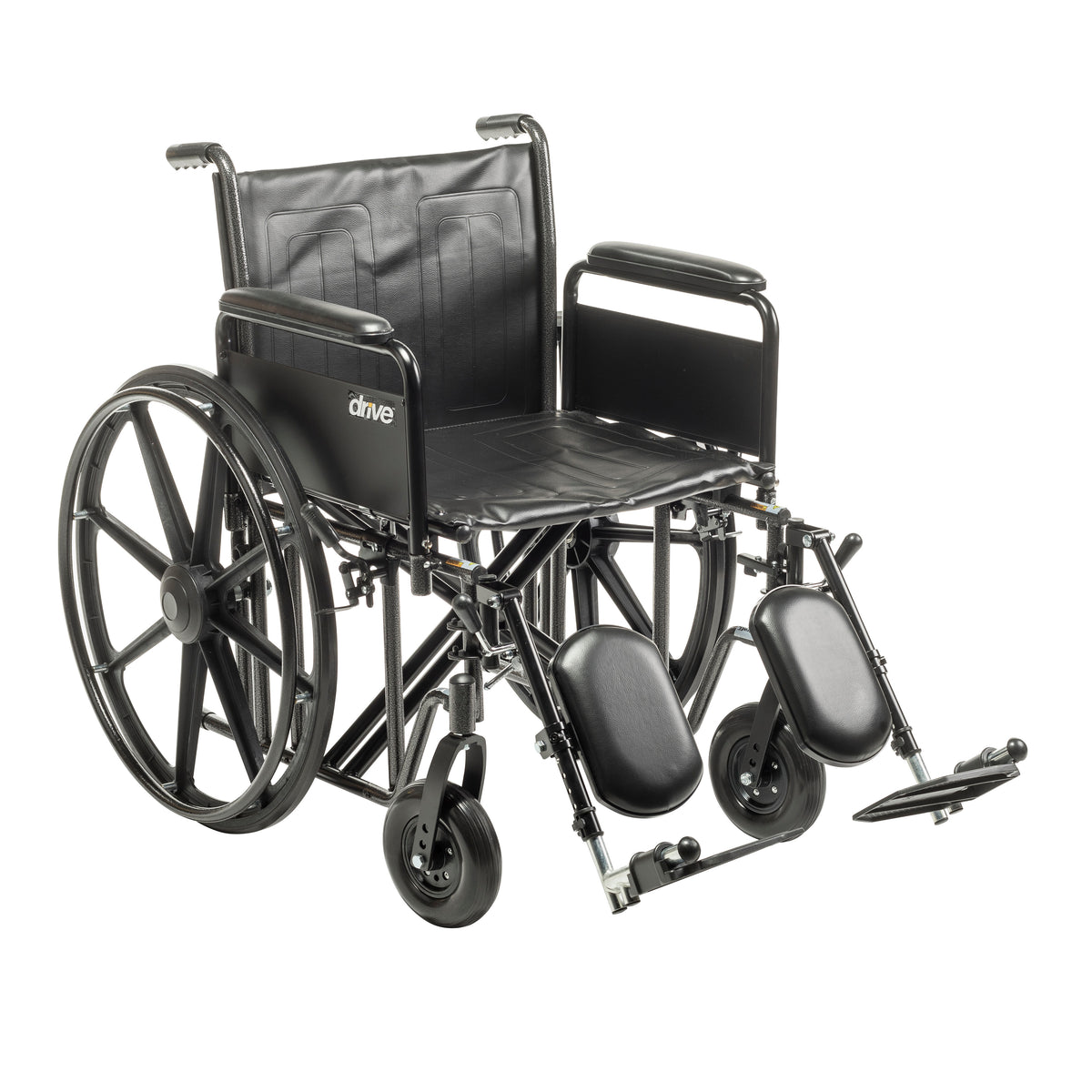 Sentra EC Heavy Duty Wheelchair, Detachable Full Arms, Elevating Leg Rests, 22" Seat