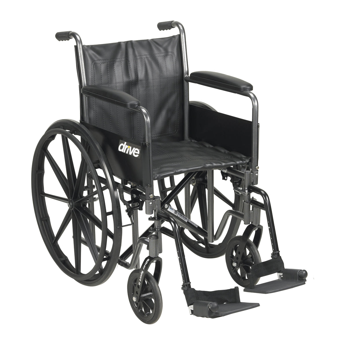 Silver Sport 2 Wheelchair with Detachable Arms, 18" Seat, Detachable Full Arms, Swing-Away Footrests