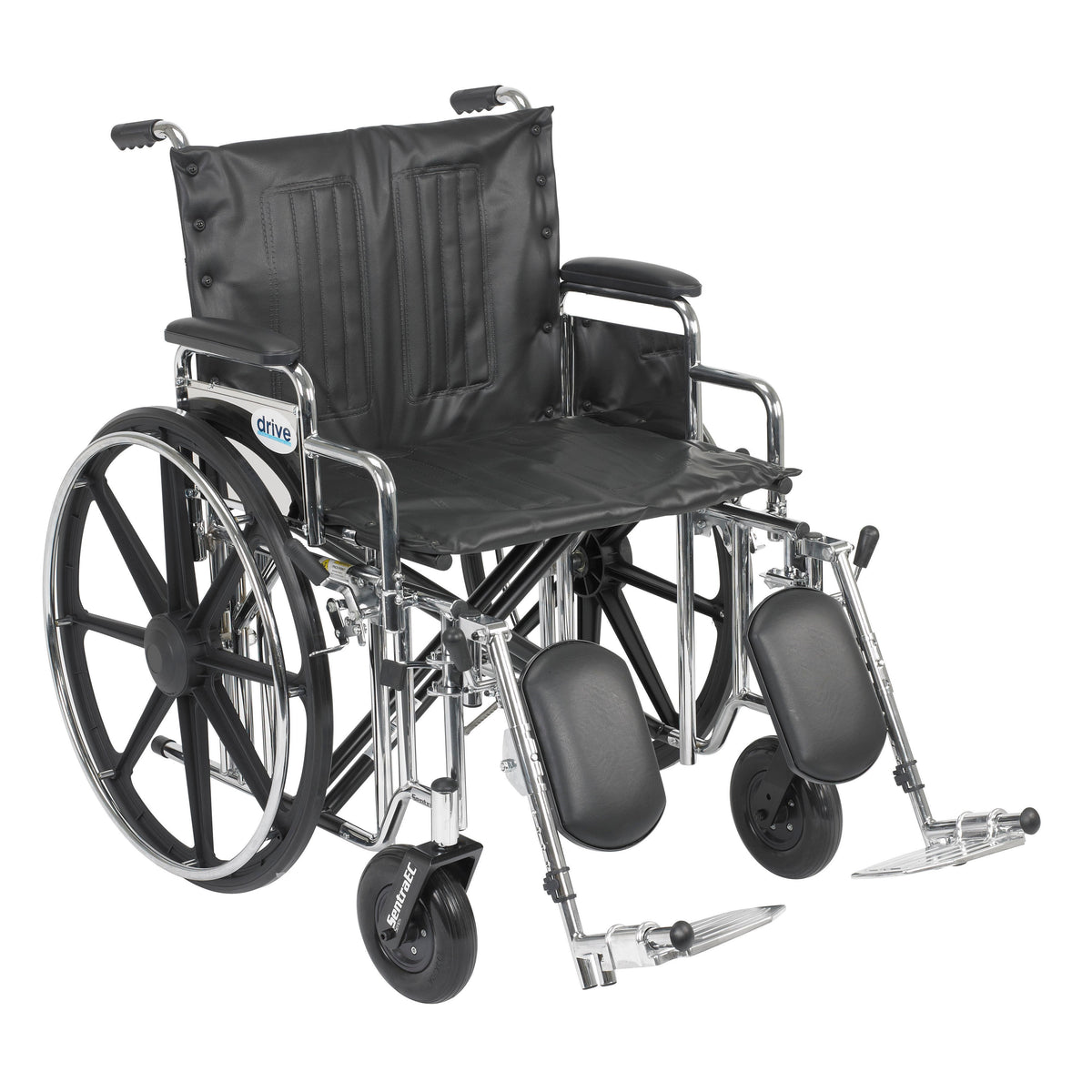 Sentra Extra Heavy Duty Wheelchair, 22" Desk Arms Elevating Leg Rests