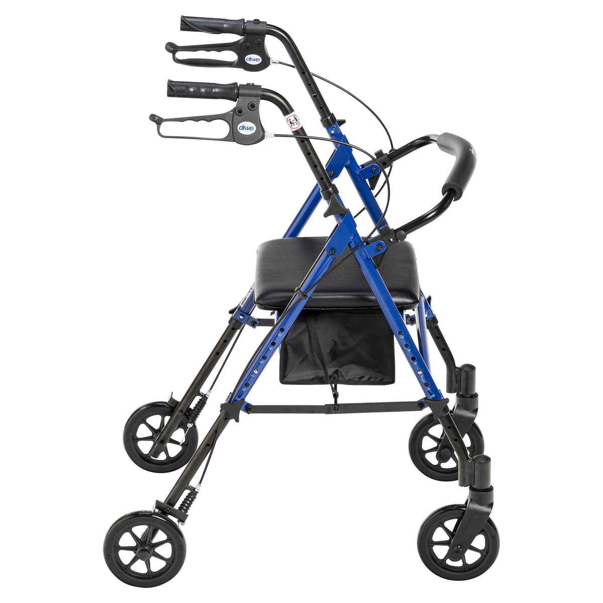 Adjustable Height Rollator Rolling Walker with 6" Wheels, Blue