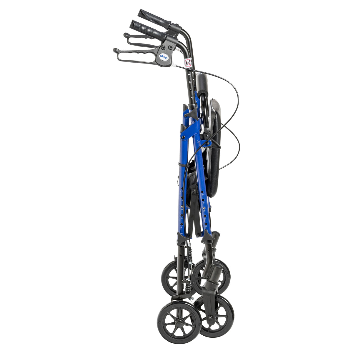 Adjustable Height Rollator Rolling Walker with 6" Wheels, Blue