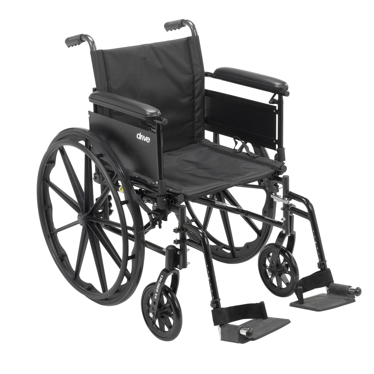 Cruiser X4 Lightweight Dual Axle Wheelchair, 16" Seat, Full Arms, Swing Away Footrests