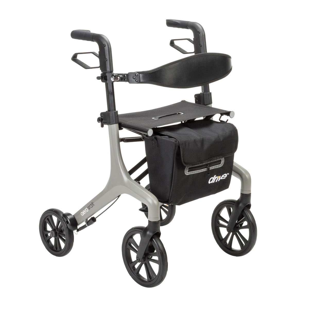 AeroWalk Ultra-Lite Rollator Rolling Walker, Grey