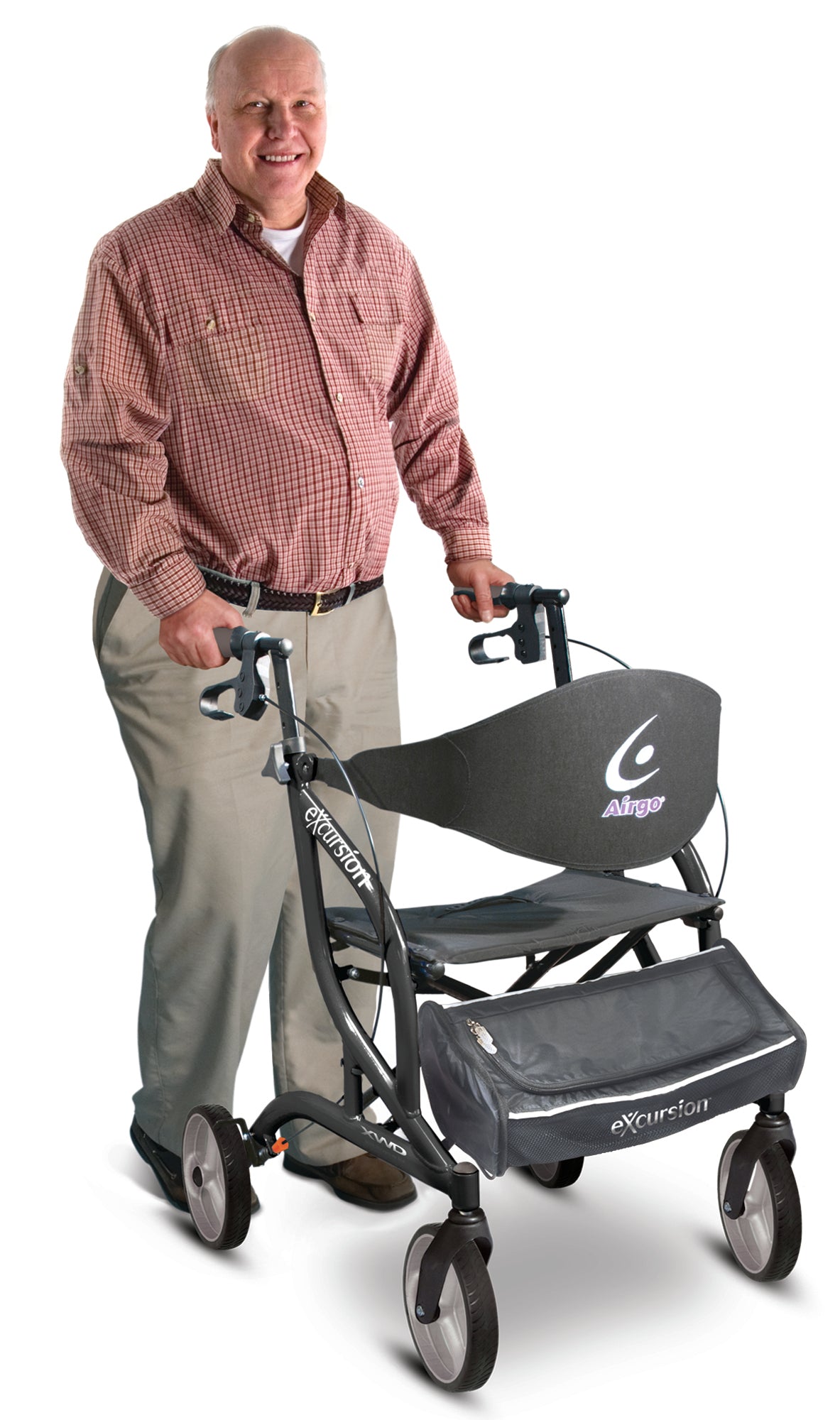 eXcursion XWD Heavy Duty Rollator Rolling Walker, Pearl Black