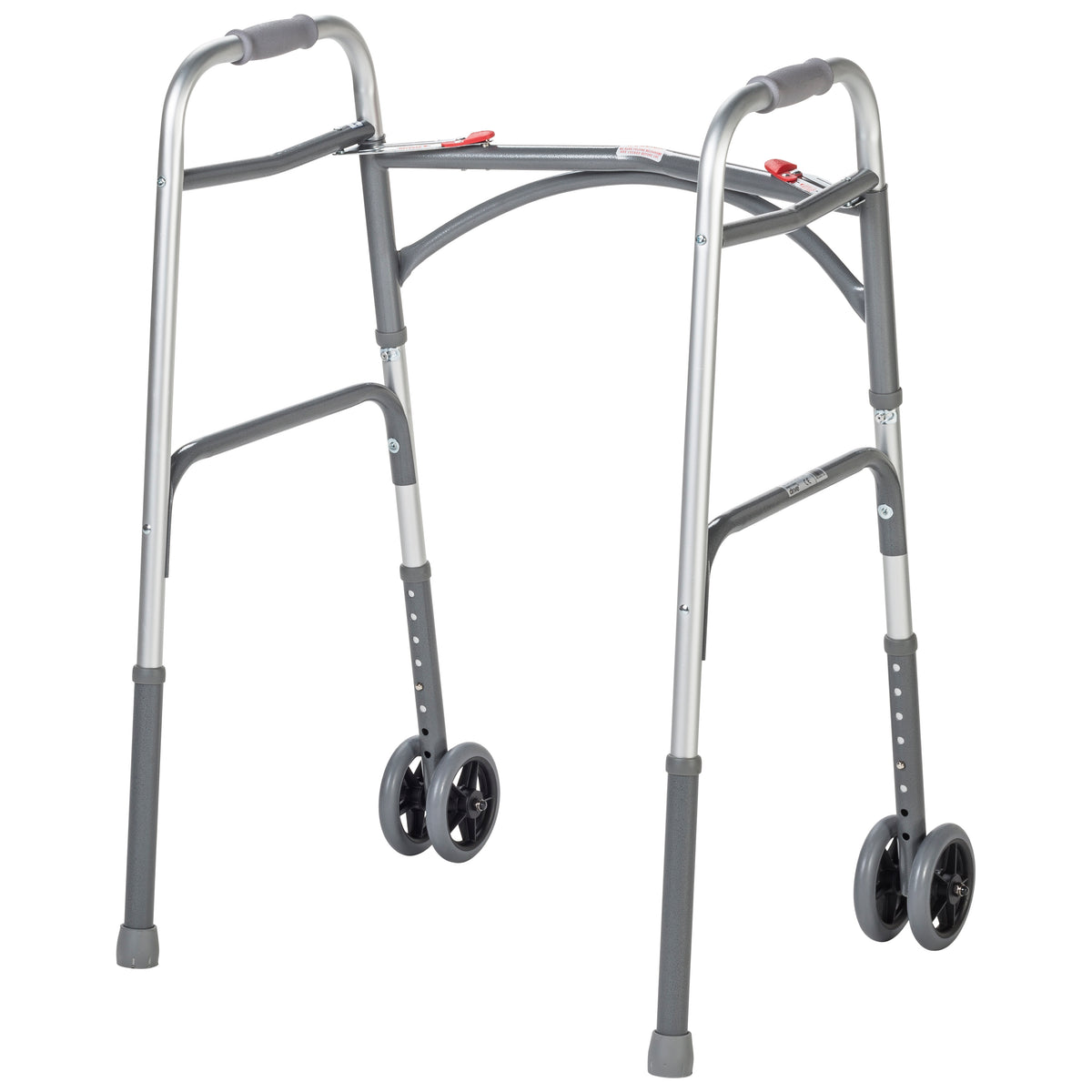 Heavy Duty Bariatric Two Button Walker with Wheels