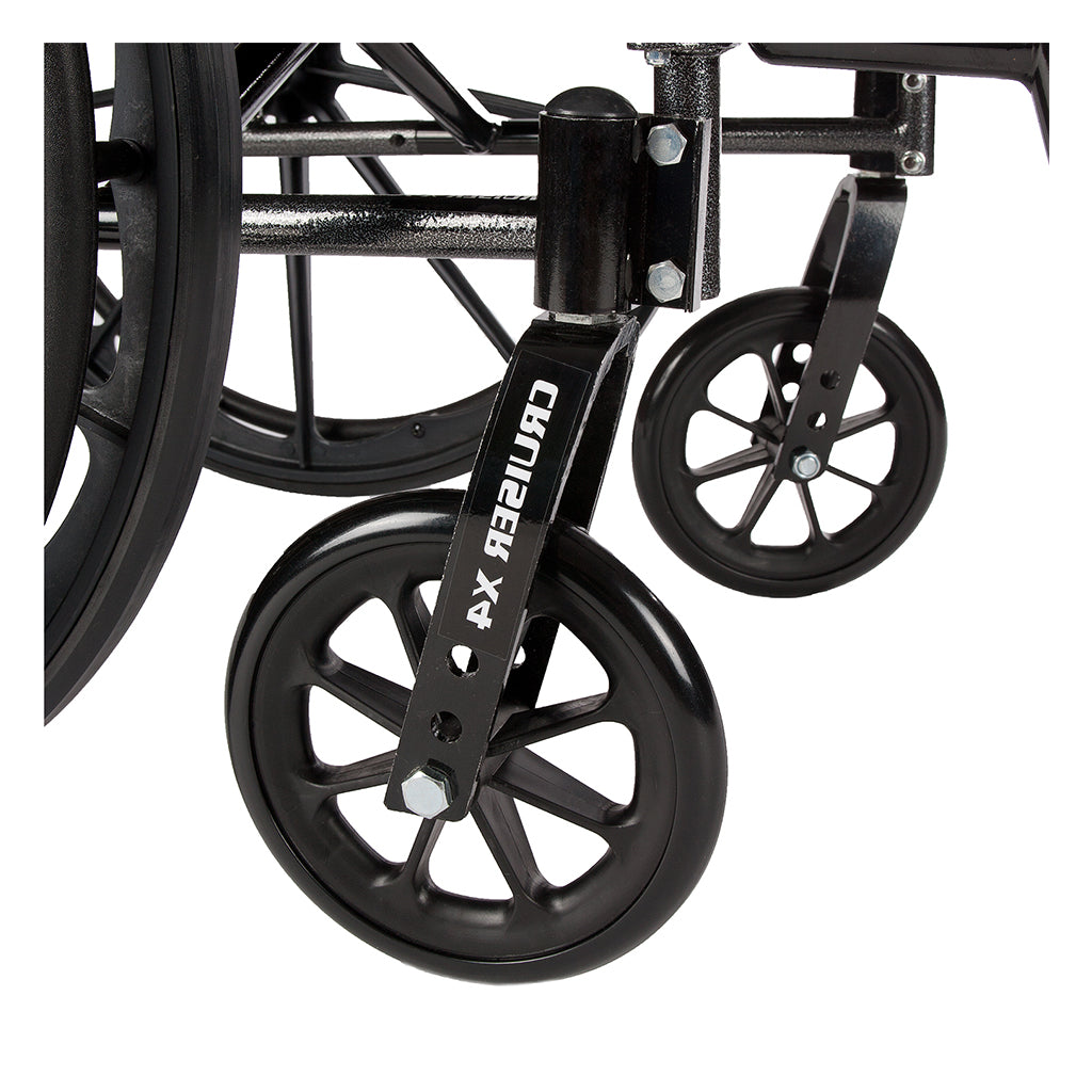 Cruiser X4 Lightweight Dual Axle Wheelchair with Adjustable Detachable Arms, Desk Arms, Elevating Leg Rests, 16" Seat