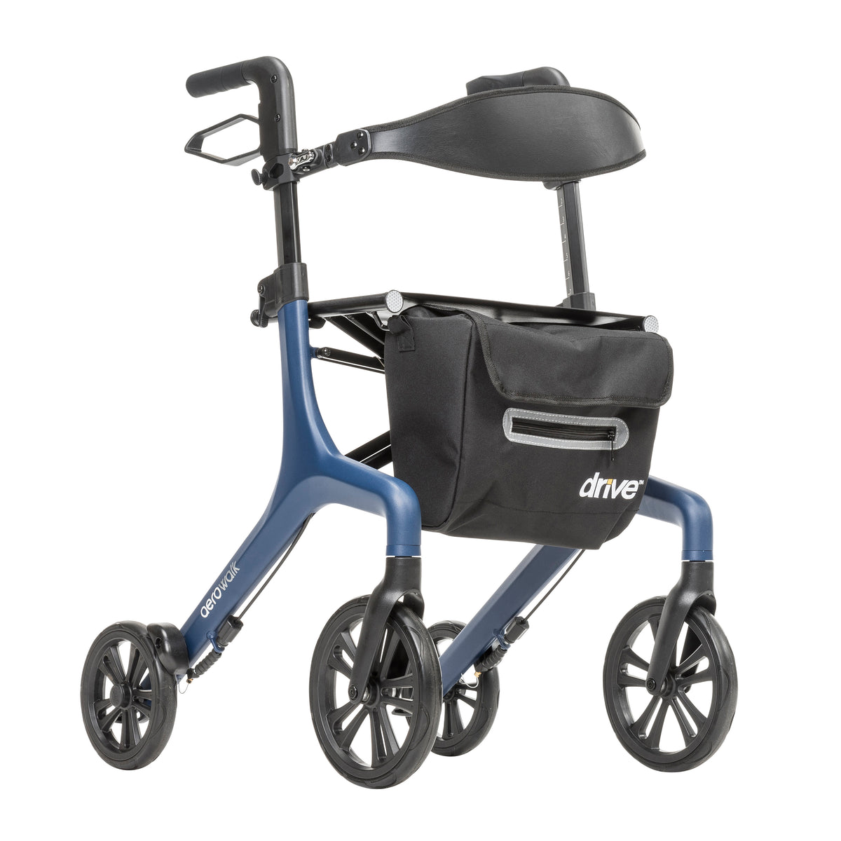AeroWalk Ultra-Lite Rollator Rolling Walker, Blue