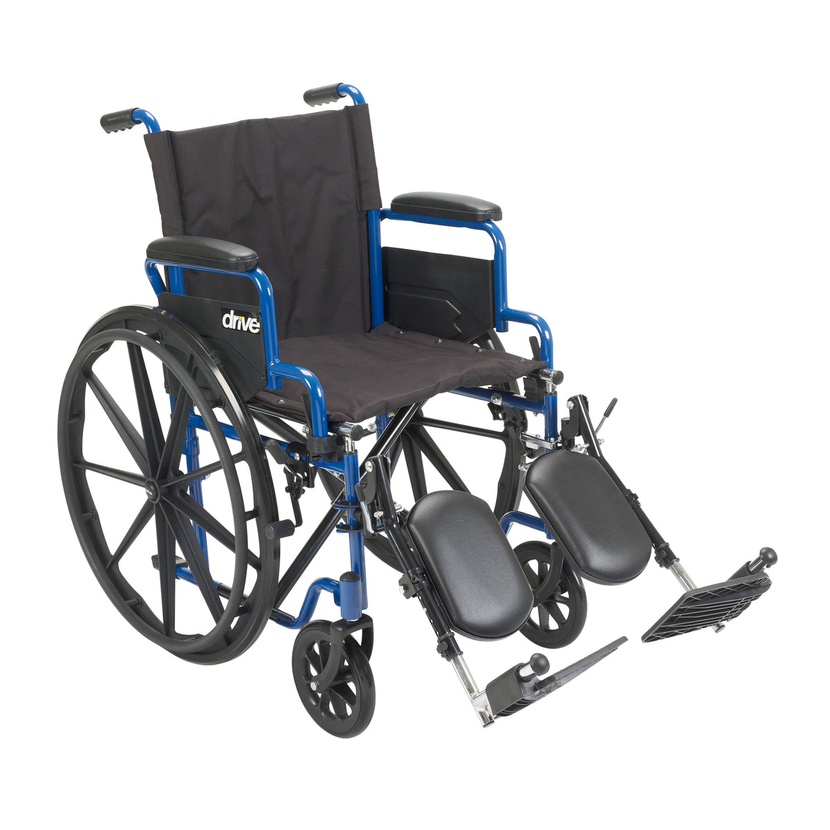 Blue Streak Wheelchair with Flip Back Desk Arms, 16" Seat, Elevating Leg Rests