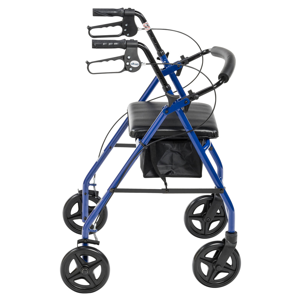 Aluminum Rollator Rolling Walker with Fold Up and Removable Back Support and Padded Seat, Blue