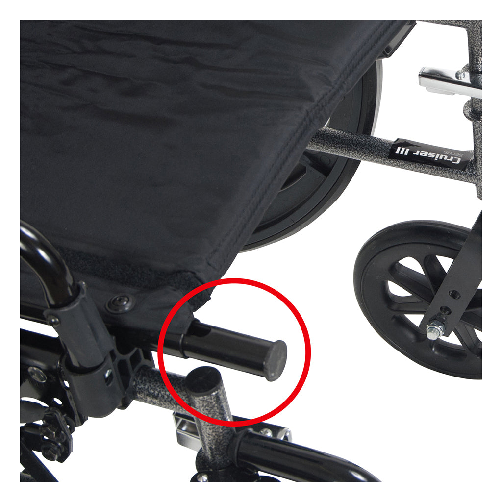 Cruiser X4 Lightweight Dual Axle Wheelchair with Adjustable Detachable Arms, Full Arms, Elevating Leg Rests, 18" Seat