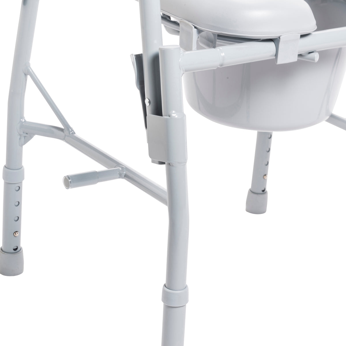 Steel Drop Arm Bedside Commode with Padded Seat and Arms