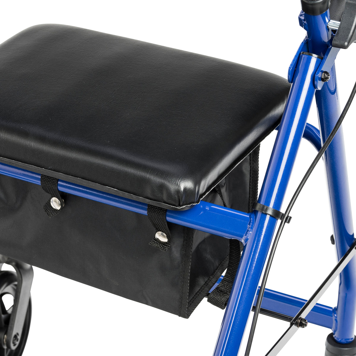 Aluminum Rollator Rolling Walker with Fold Up and Removable Back Support and Padded Seat, Blue