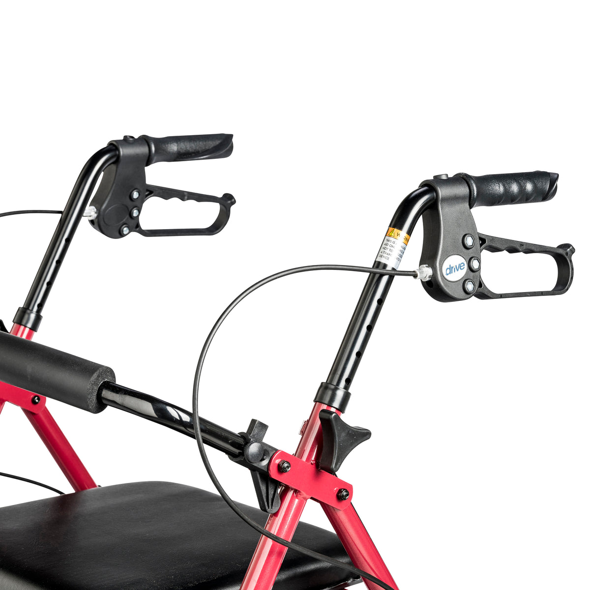 Adjustable Height Rollator Rolling Walker with 6" Wheels, Red