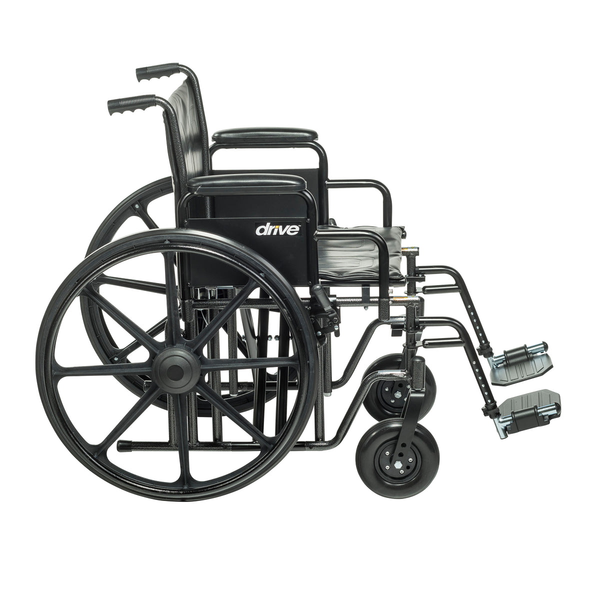 Sentra EC Heavy Duty Wheelchair, Detachable Desk Arms, Swing away Footrests, 22" Seat