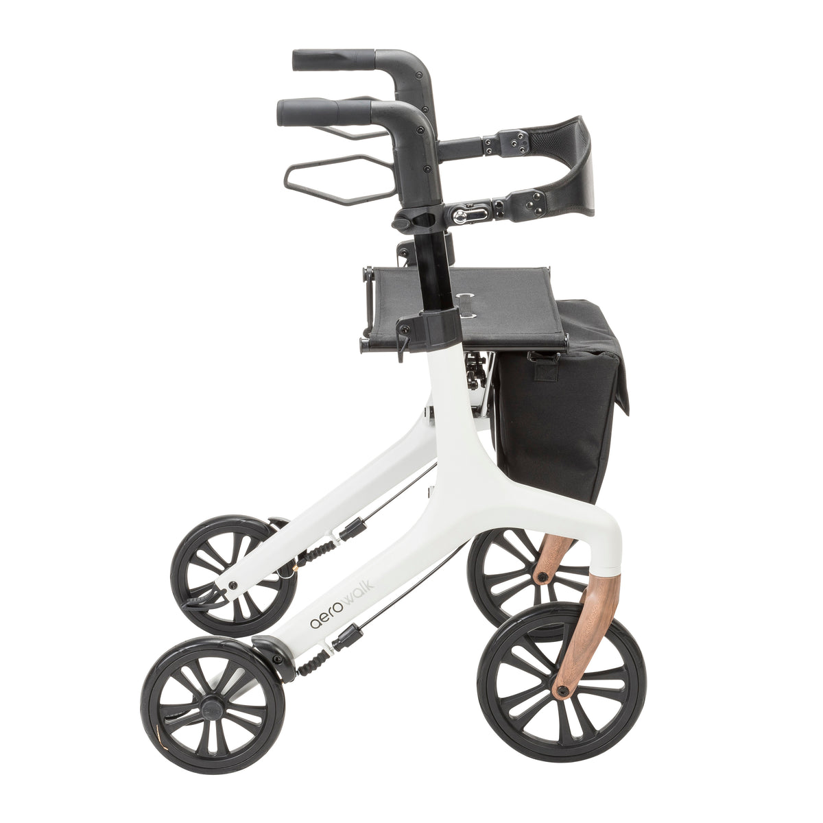 AeroWalk Ultra-Lite Rollator Rolling Walker, White