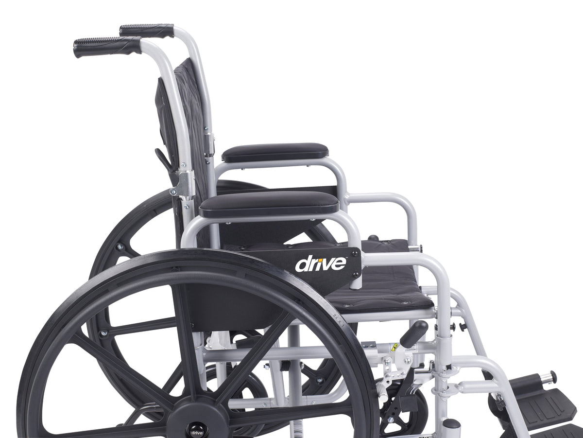 Poly Fly Light Weight Transport Chair Wheelchair with Swing Away Footrests, 18" Seat, view 2