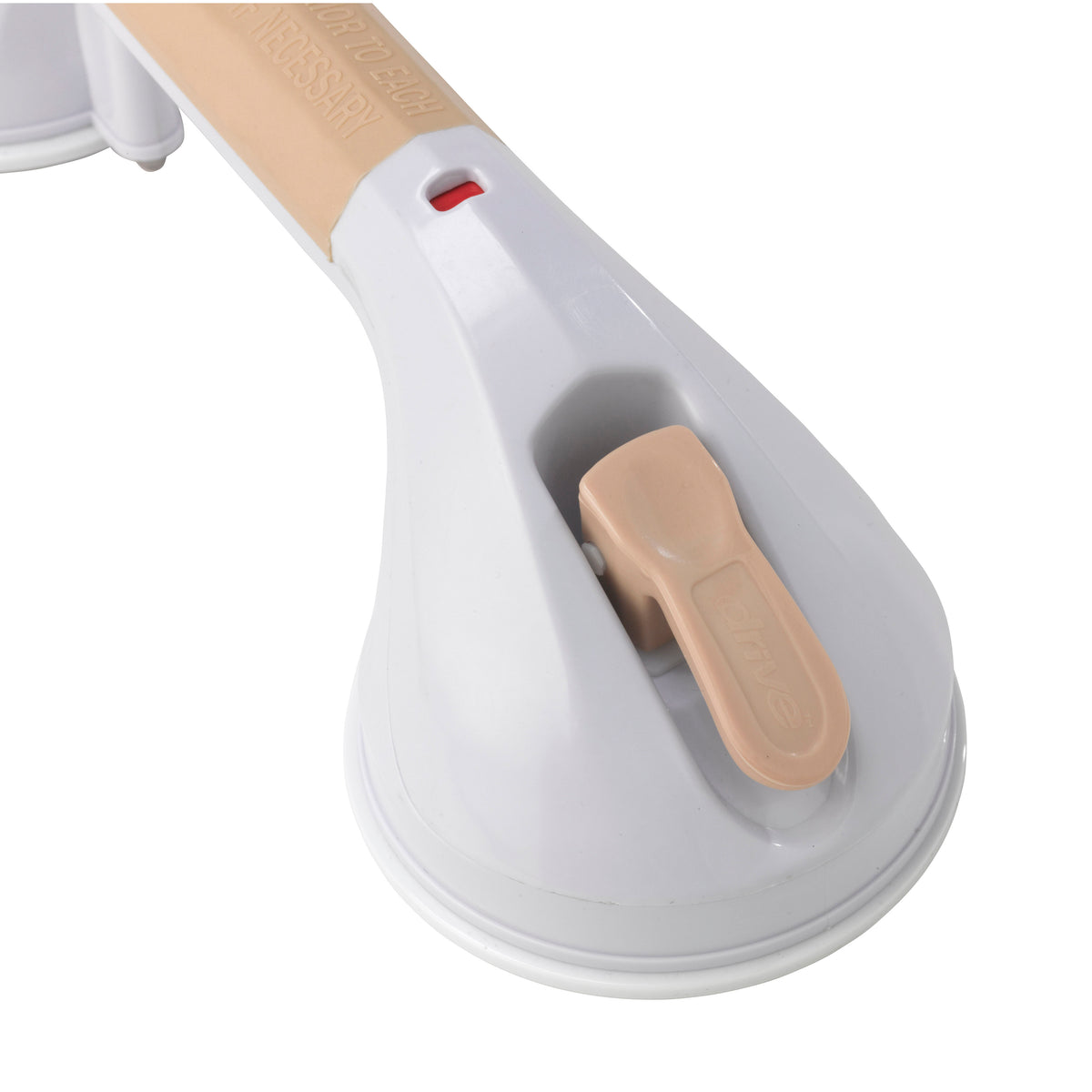 Suction Cup Grab Bar, 12", White and Beige