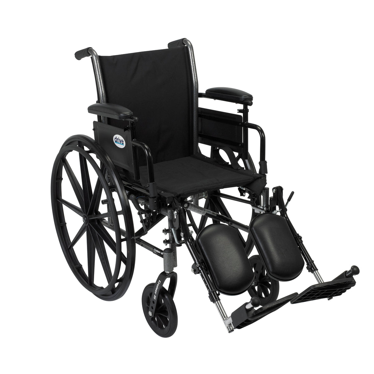 Cruiser III Light Weight Wheelchair with Flip Back Removable Arms, 16" Seat, Adjustable Height Desk Arms, Elevating Leg Rests