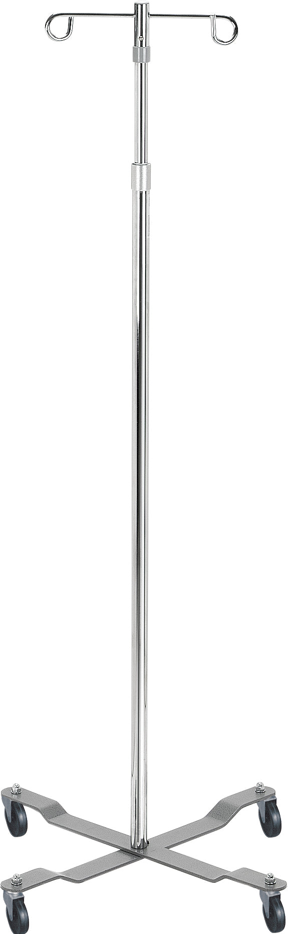 Economy Removable Top I. V. Pole, 4 Hook Top, Chrome