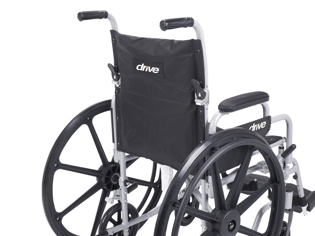 Poly Fly Light Weight Transport Chair Wheelchair with Swing away Footrests, 18" Seat