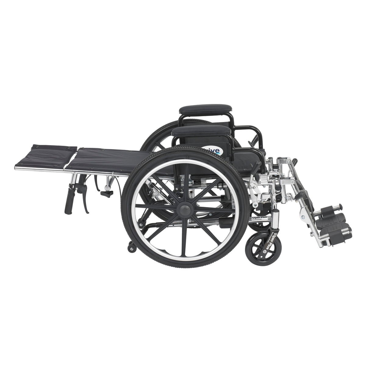 Viper Plus Light Weight Reclining Wheelchair with Elevating Leg Rests and Flip Back Detachable Arms, 12" Seat, view 3