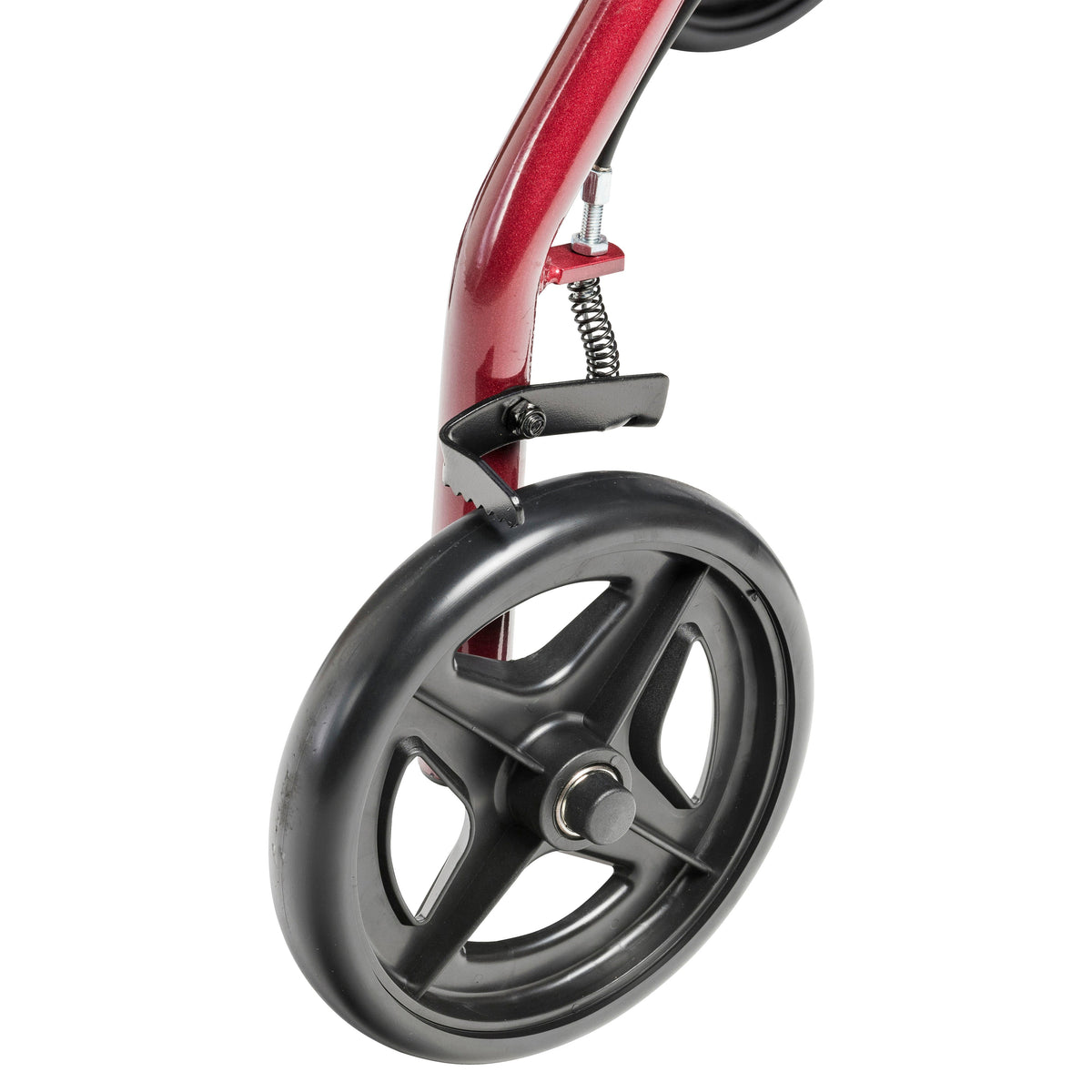 Aluminum Rollator Rolling Walker with Fold Up and Removable Back Support and Padded Seat, Red