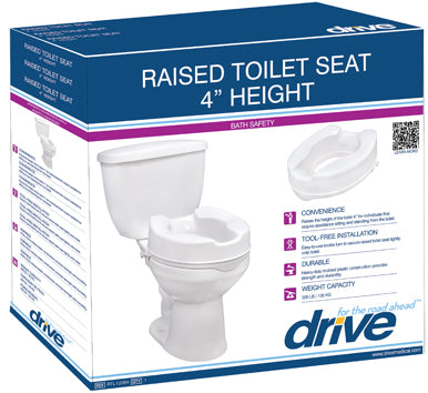 Raised Toilet Seat with Lock, Standard Seat, 4"