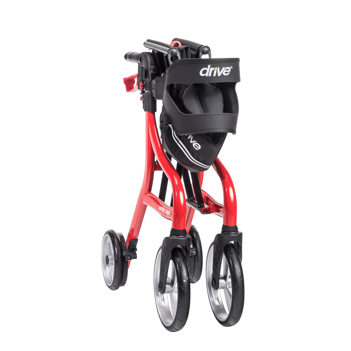 Nitro Sprint Rollator Rolling Walker, Hemi Height, Red
