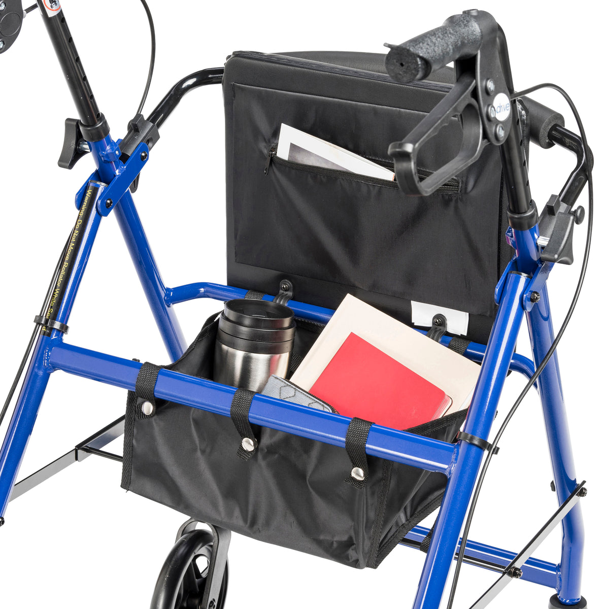 Adjustable Height Rollator Rolling Walker with 6" Wheels, Blue