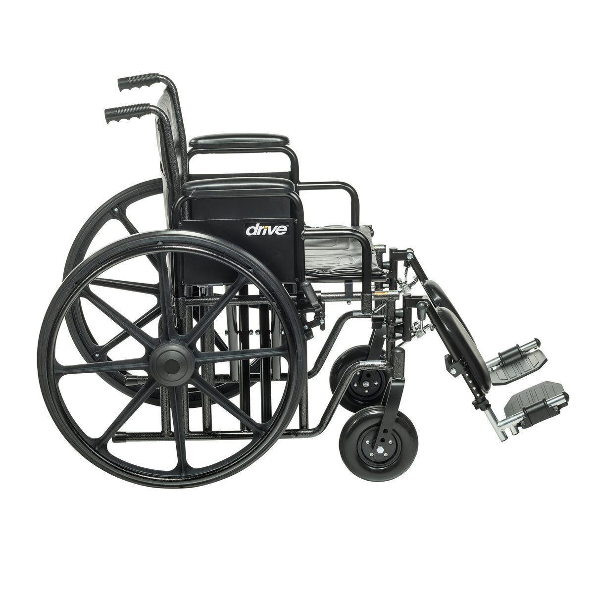 Sentra EC Heavy Duty Wheelchair, Detachable Desk Arms, Elevating Leg Rests, 20" Seat